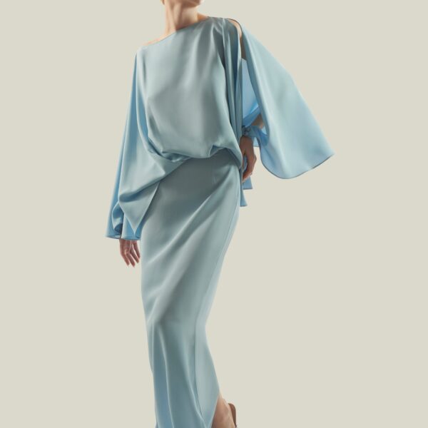 carpet Taller Marmo gown with feather detail – Coveti