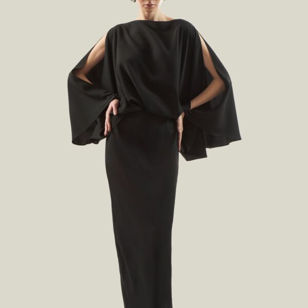 carpet Taller Marmo gown with feather detail – Coveti