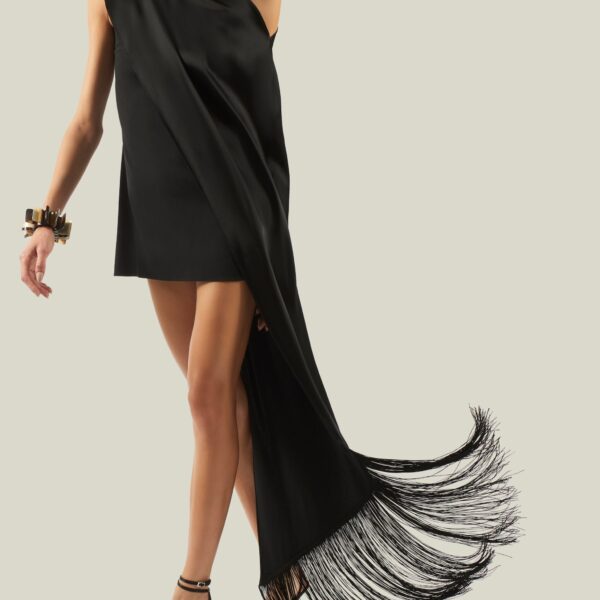 carpet Taller Marmo gown with feather detail – Coveti
