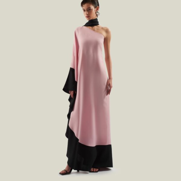 Luxury Taller Marmo dress in satin with feather trim – shop Coveti