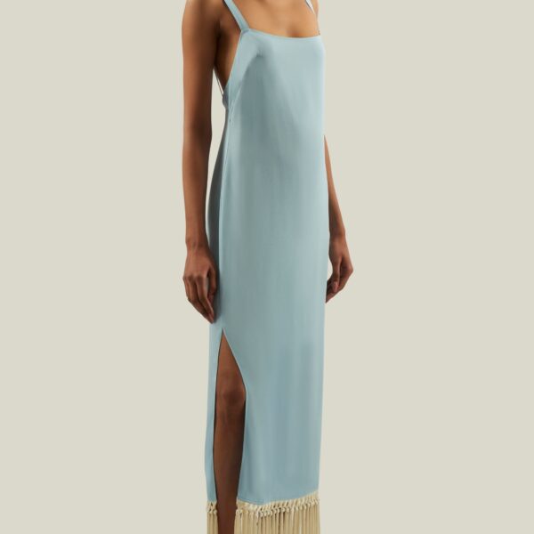 carpet Taller Marmo gown with feather detail – Coveti