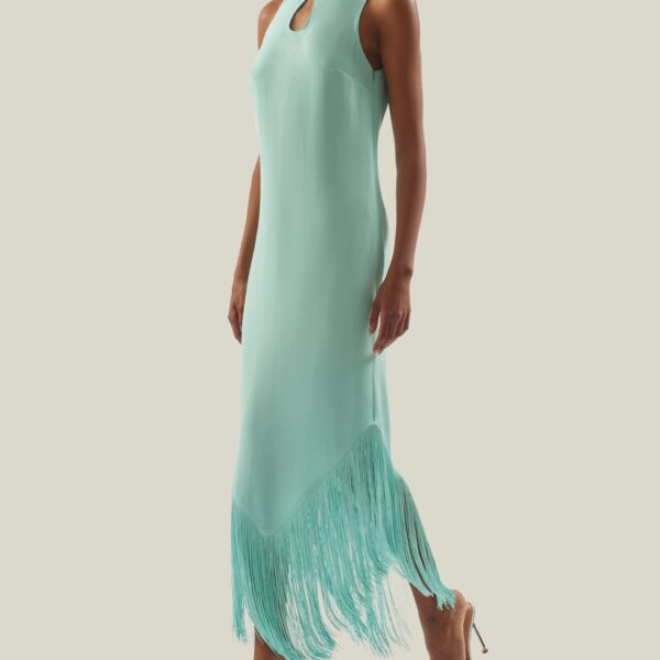 carpet Taller Marmo gown with feather detail – Coveti