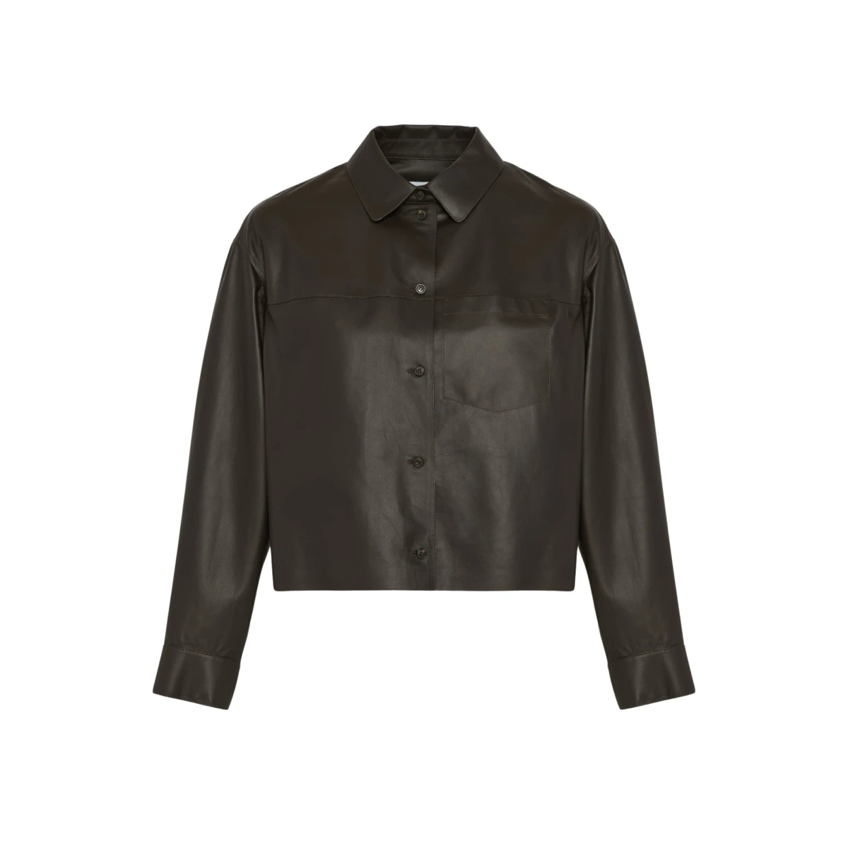 Cropped shirt in fine lamb leather - Image 1