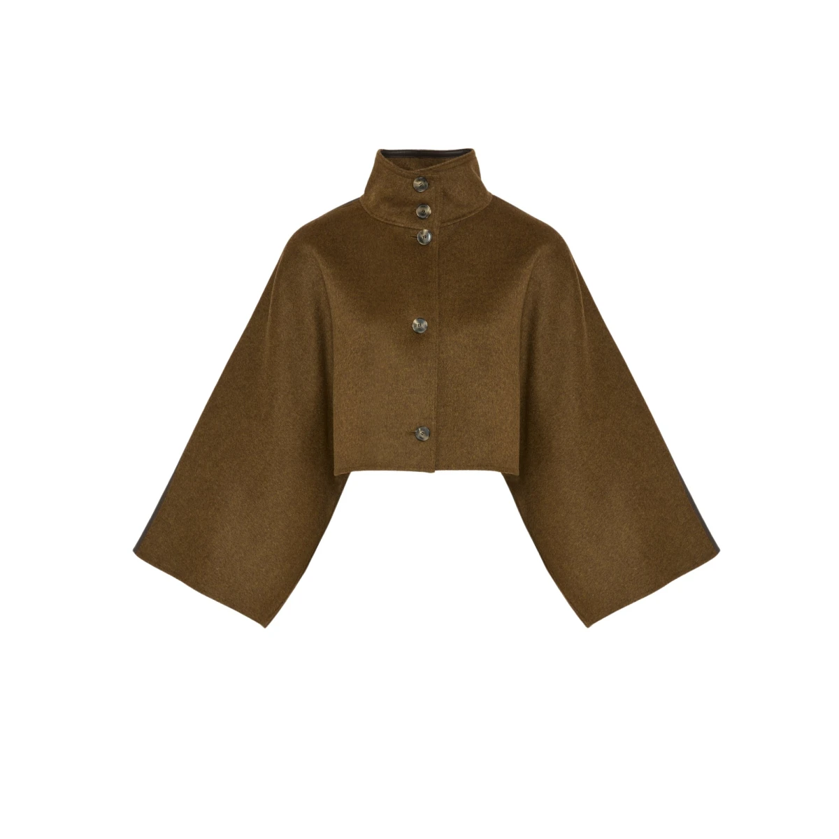 Double-sided cashmere-blend cropped cape jacket - Image 1