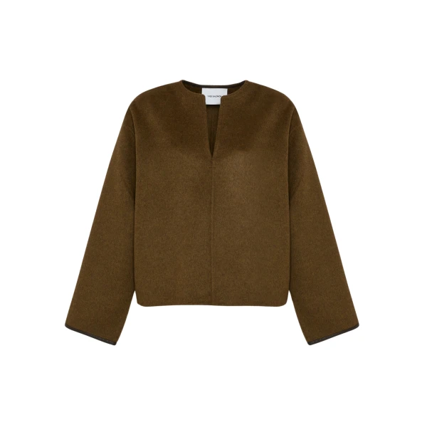Double-sided cashmere-blend pea jacket