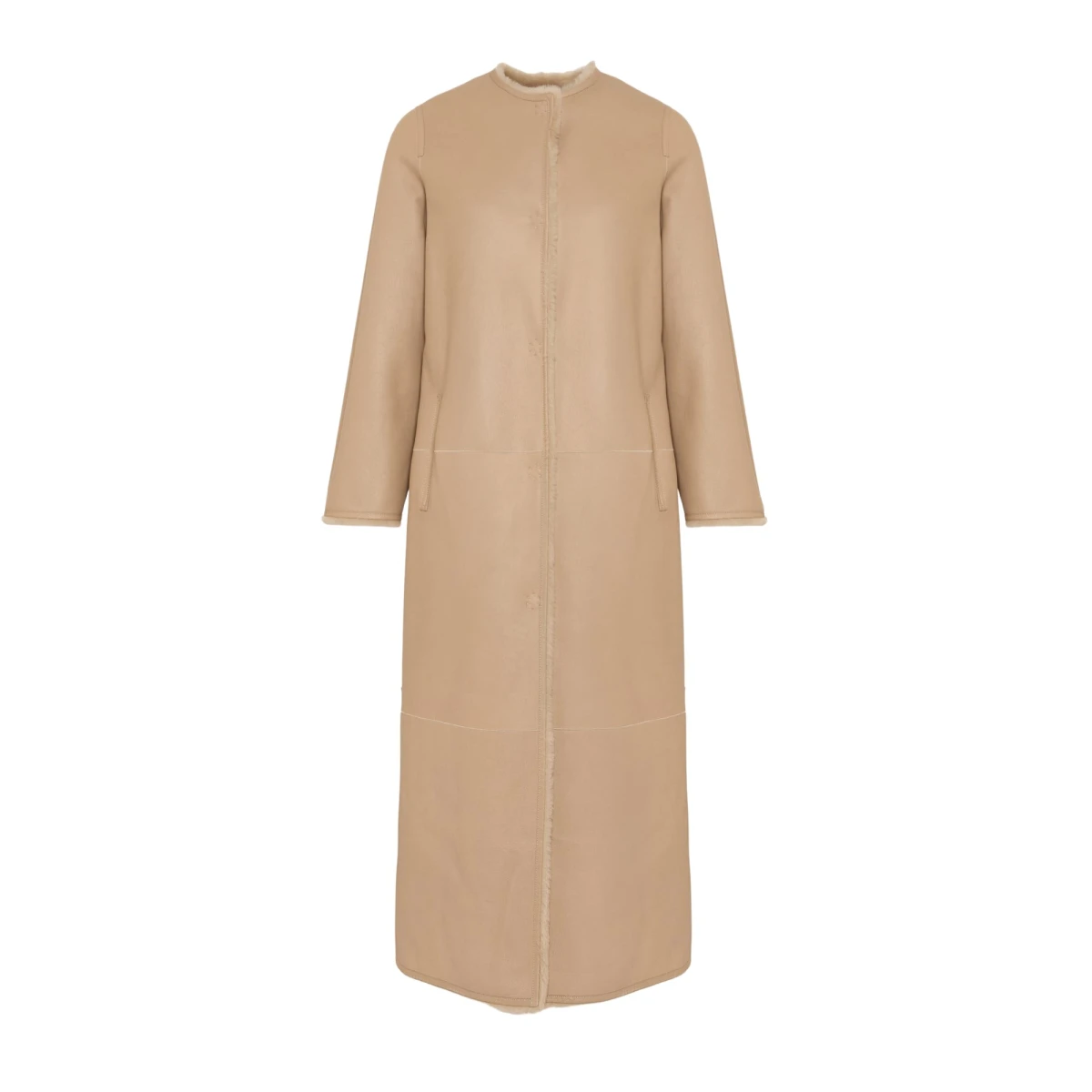 Extra long draped lambskin shearling coat - Image 1