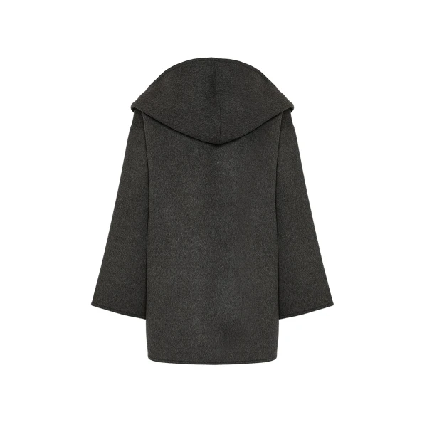Oversized short coat in double-sided cashmere blend