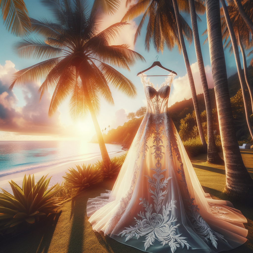 tropical destination wedding dress luxury Fashion & Style Guide from Coveti Marketplace