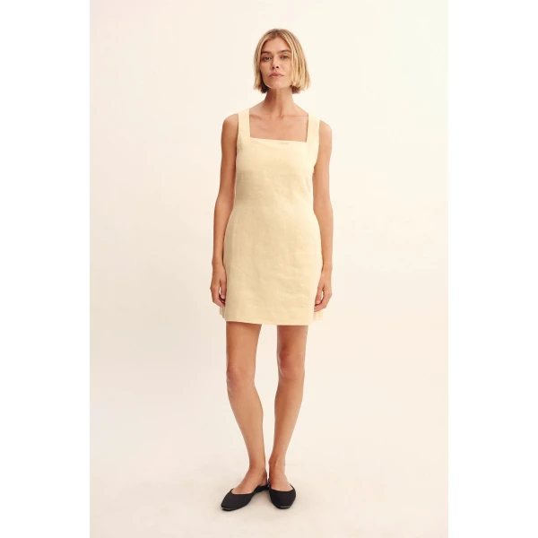 Posse Alice Mini Dress - Dusty Citron – sustainable Dresses in Yellow from Australian designer at Coveti.