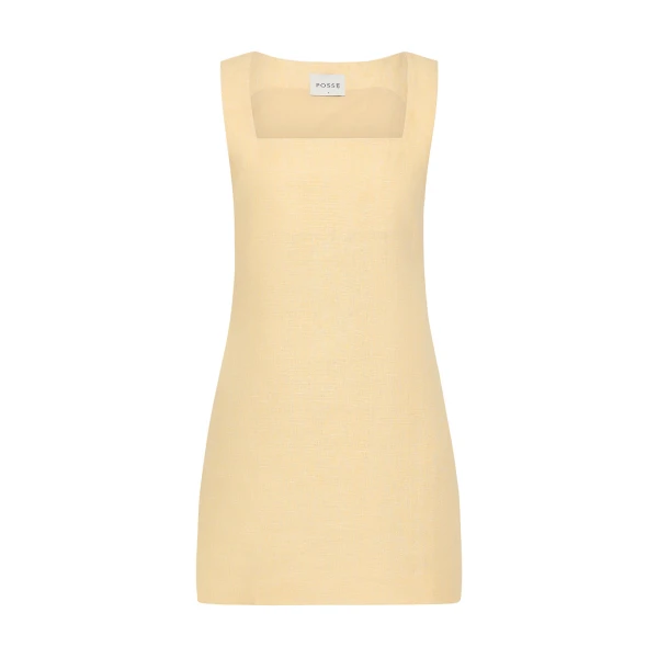 Alice Mini Dress - Dusty Citron by Posse the Label ‚Äì luxury dresses in Yellow available at Coveti