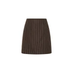 Alice Skirt - Chocolate Cream Pinstripe by Posse the Label ‚Äì luxury skirts in Brown available at Coveti