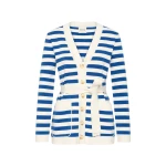 Posse Ari Cardigan - Blue Stripe – Minimalist Sustainable Knitwear | Coveti Ari Cardigan - Blue Stripe by Posse the Label ‚Äì luxury knitwear in Blue available at Coveti