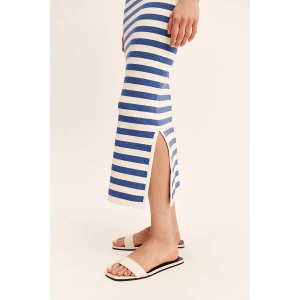 Posse Ari Dress - Blue Stripe – sustainable Dresses in Blue from Australian designer at Coveti.