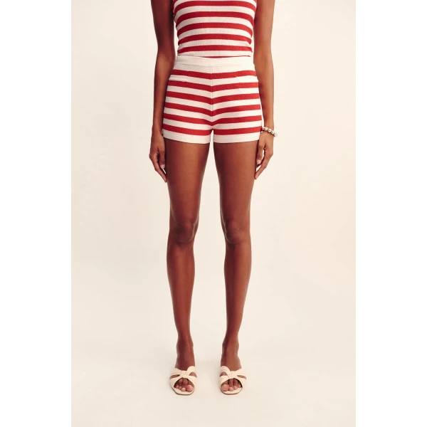 Posse Ari Short - Coral Stripe – sustainable Shorts in Multicolour from Australian designer at Coveti.