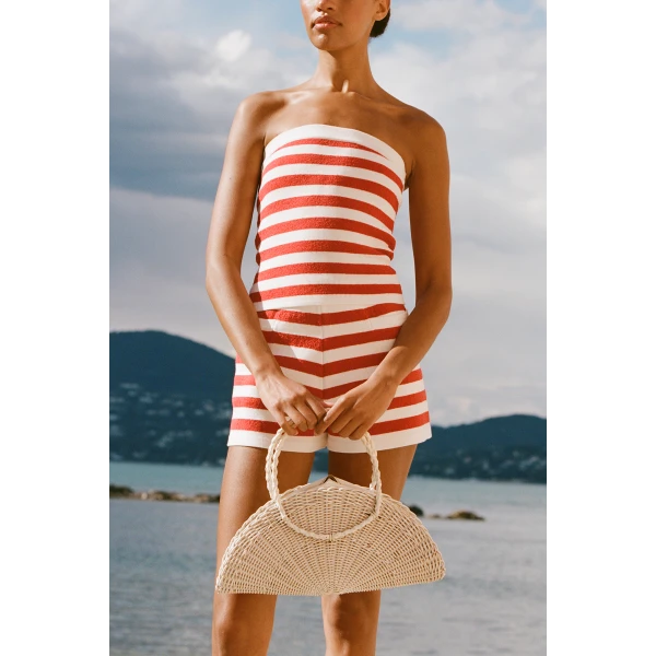 Posse Ari Short - Coral Stripe – sustainable Shorts in Multicolour from Australian designer at Coveti.