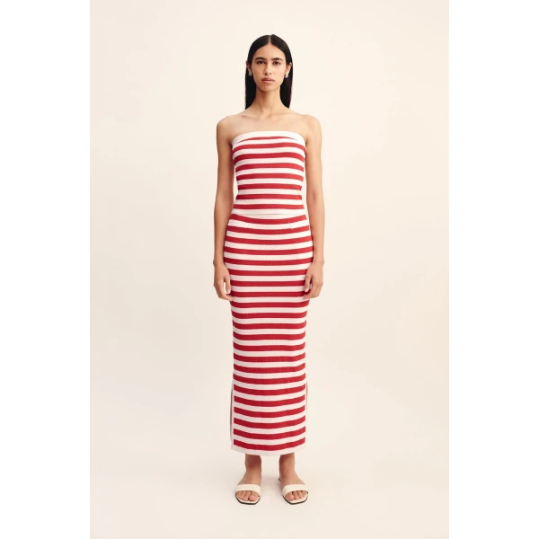 Posse Ari Skirt - Coral Stripe – sustainable Skirts in Multicolour from Australian designer at Coveti.