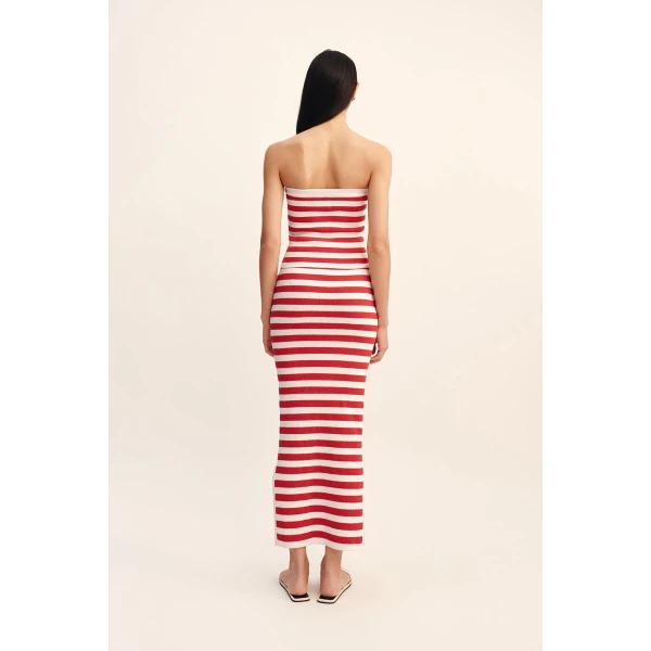 Posse Ari Skirt - Coral Stripe – sustainable Skirts in Multicolour from Australian designer at Coveti.