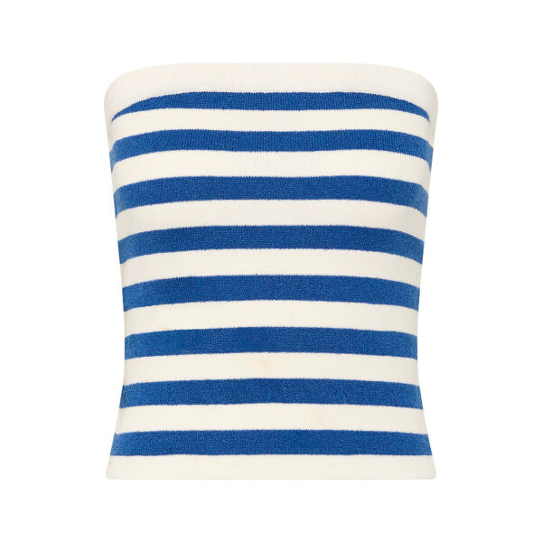 Ari Strapless Top - Blue Stripe by Posse the Label ‚Äì luxury tops in Blue available at Coveti