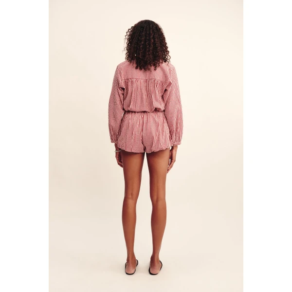 Posse Aurelia Short - Red Gingham – sustainable Shorts in Red from Australian designer at Coveti.