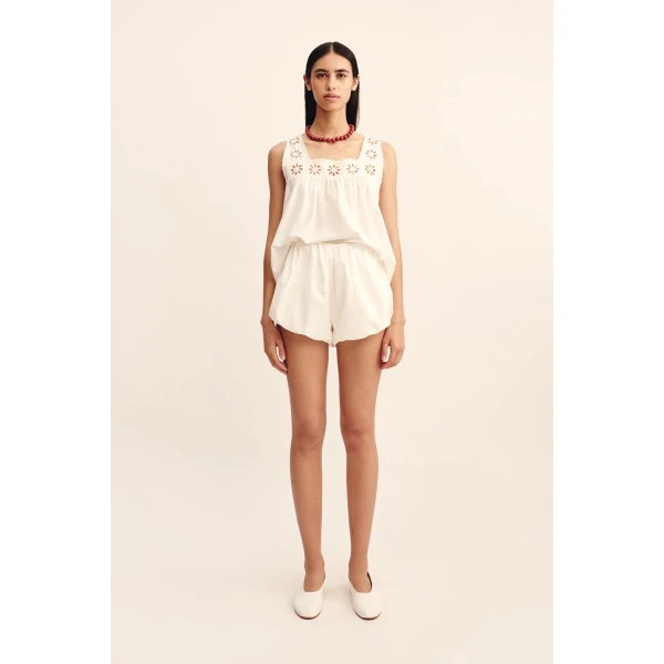 Posse Aurelia Short - Vintage White – sustainable Shorts in White from Australian designer at Coveti.