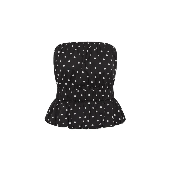 Aurelia Strapless Top - Black White Polka Dot by Posse the Label ‚Äì luxury tops in Black available at Coveti