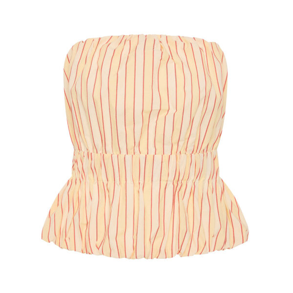 Aurelia Strapless Top - Shortbread Stripe by Posse the Label ‚Äì luxury shorts in Multicolour available at Coveti