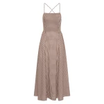 Callie Dress - Petite Mocha Gingham by Posse the Label ‚Äì luxury dresses in Brown available at Coveti