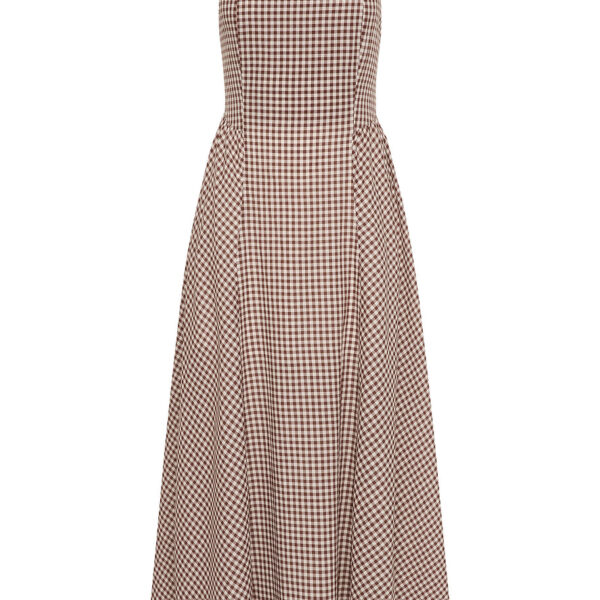 Callie Dress - Petite Mocha Gingham by Posse the Label ‚Äì luxury dresses in Brown available at Coveti