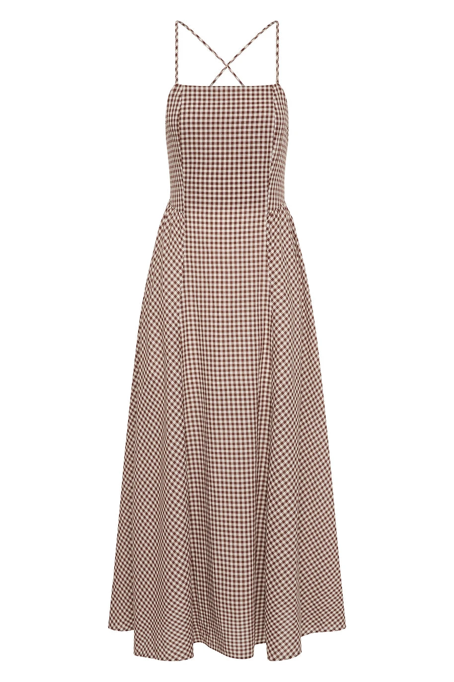 Posse Callie Dress - Petite Mocha Gingham – Minimalist Sustainable Dresses | Coveti Callie Dress - Petite Mocha Gingham by Posse the Label ‚Äì luxury dresses in Brown available at Coveti