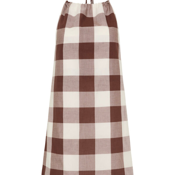 Callie Mini Dress - Mocha Gingham by Posse the Label ‚Äì luxury dresses in Brown available at Coveti