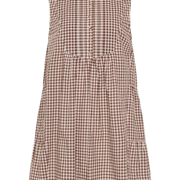 Callie Shift Dress - Petite Mocha Gingham by Posse the Label ‚Äì luxury dresses in Brown available at Coveti