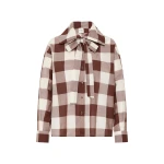 Callie Shirt - Mocha Gingham by Posse the Label ‚Äì luxury tops in Brown available at Coveti