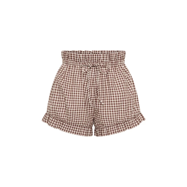 Callie Short - Petite Mocha Gingham by Posse the Label ‚Äì luxury shorts in Brown available at Coveti