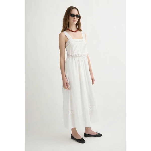 Posse Daphne Dress - Vintage White – sustainable Dresses in White from Australian designer at Coveti.