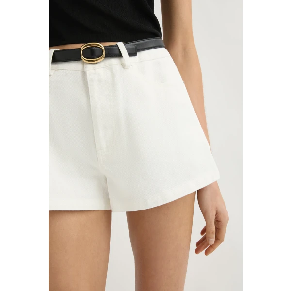 Posse Drew Hotpant - Vintage White – sustainable Shorts in White from Australian designer at Coveti.