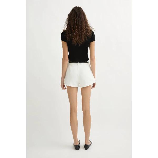 Posse Drew Hotpant - Vintage White – sustainable Shorts in White from Australian designer at Coveti.
