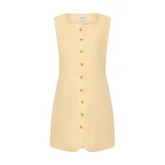 Emma Button Down Dress - Dusty Citron by Posse the Label ‚Äì luxury dresses in Yellow available at Coveti