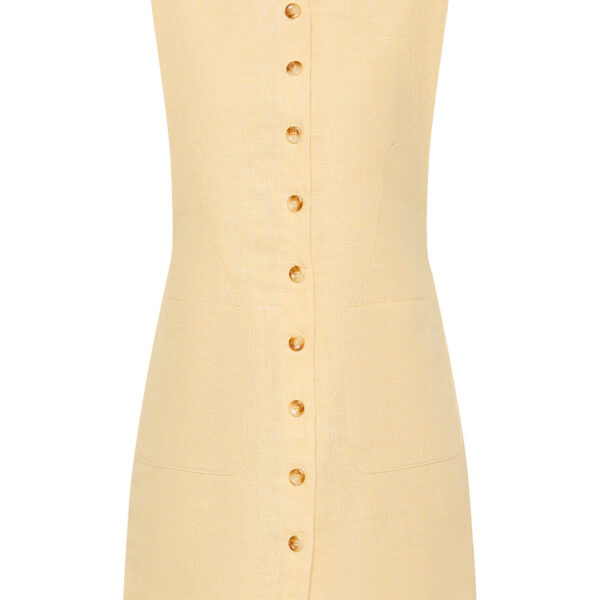 Emma Button Down Dress - Dusty Citron by Posse the Label ‚Äì luxury dresses in Yellow available at Coveti