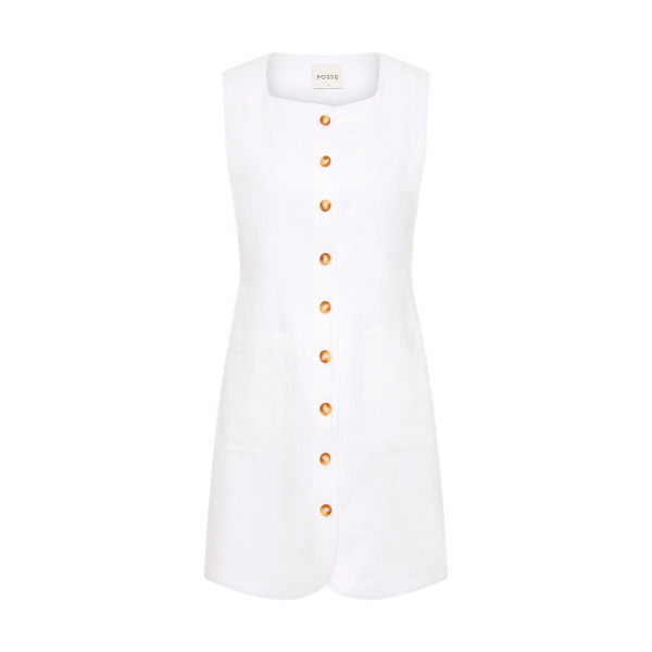 Emma Button Down Dress - Ivory by Posse the Label ‚Äì luxury dresses in Ivory available at Coveti