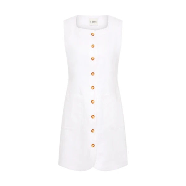 Emma Button Down Dress - Ivory by Posse the Label ‚Äì luxury dresses in Ivory available at Coveti