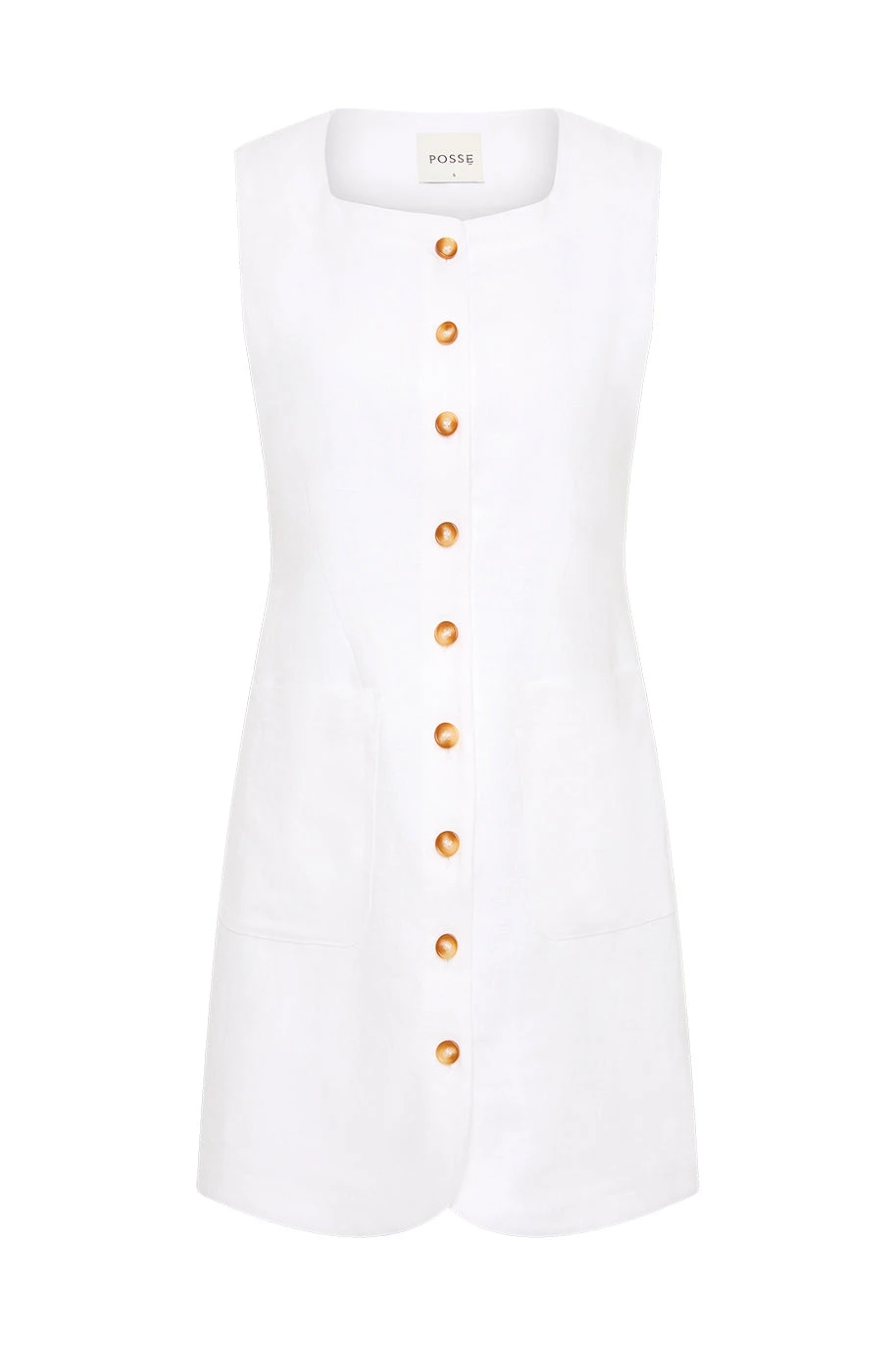 Posse Emma Button Down Dress - Ivory – Minimalist Sustainable Dresses | Coveti Emma Button Down Dress - Ivory by Posse the Label ‚Äì luxury dresses in Ivory available at Coveti