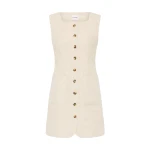 Emma Button Down Dress - Natural by Posse the Label ‚Äì luxury dresses in Neutrals available at Coveti