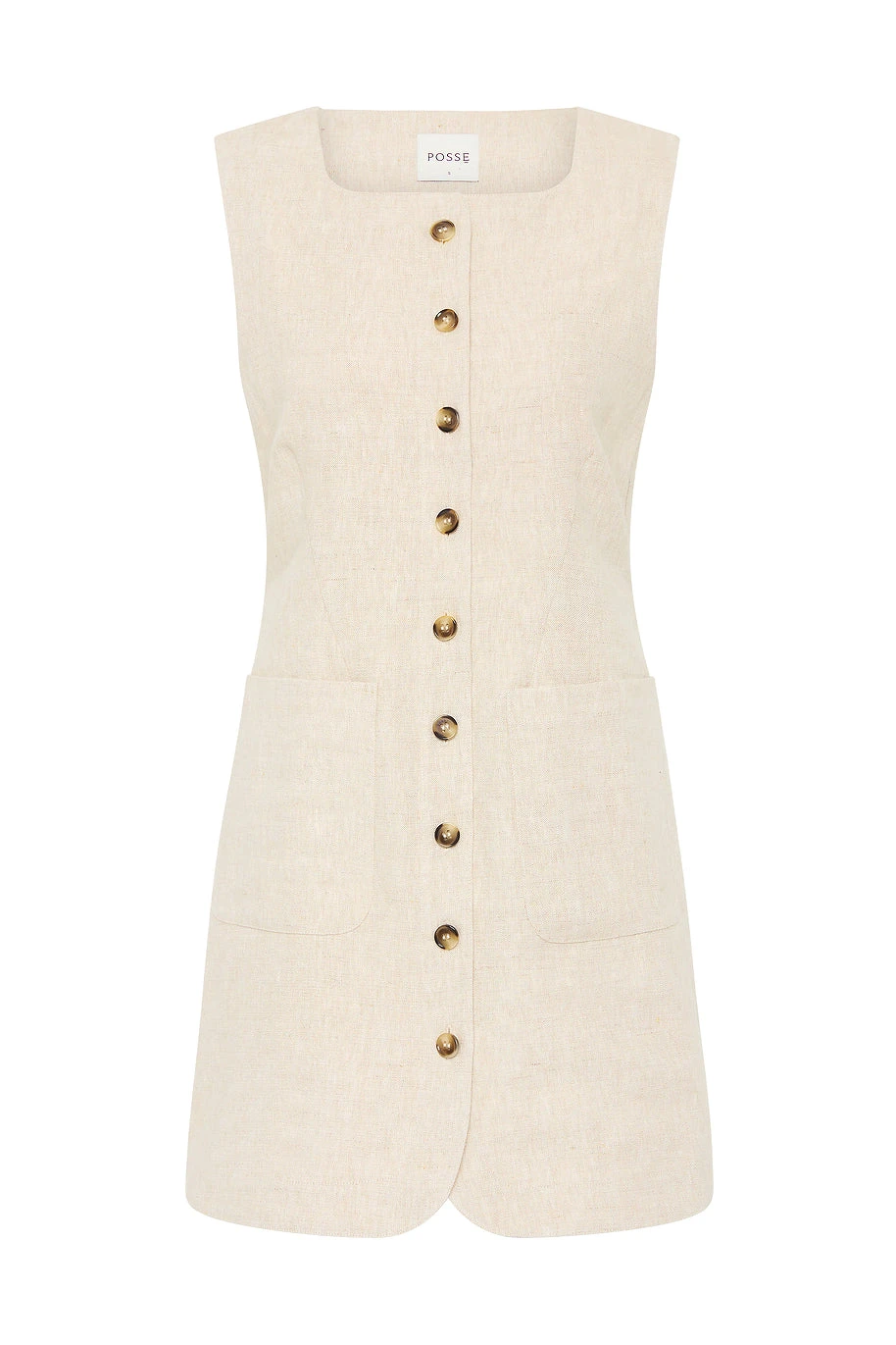 Posse Emma Button Down Dress - Natural – Minimalist Sustainable Dresses | Coveti Emma Button Down Dress - Natural by Posse the Label ‚Äì luxury dresses in Neutrals available at Coveti