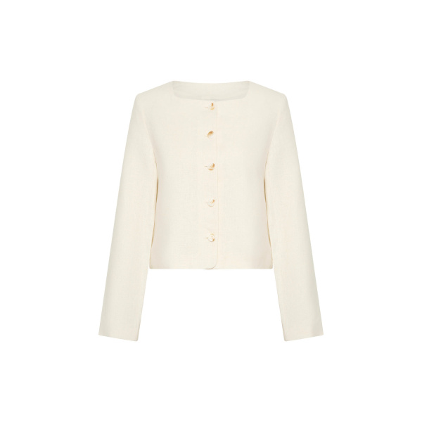 Emma Jacket - Cream by Posse the Label ‚Äì luxury jackets in Ivory available at Coveti