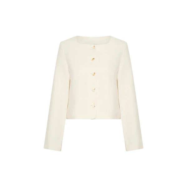 Emma Jacket - Cream by Posse the Label ‚Äì luxury jackets in Ivory available at Coveti