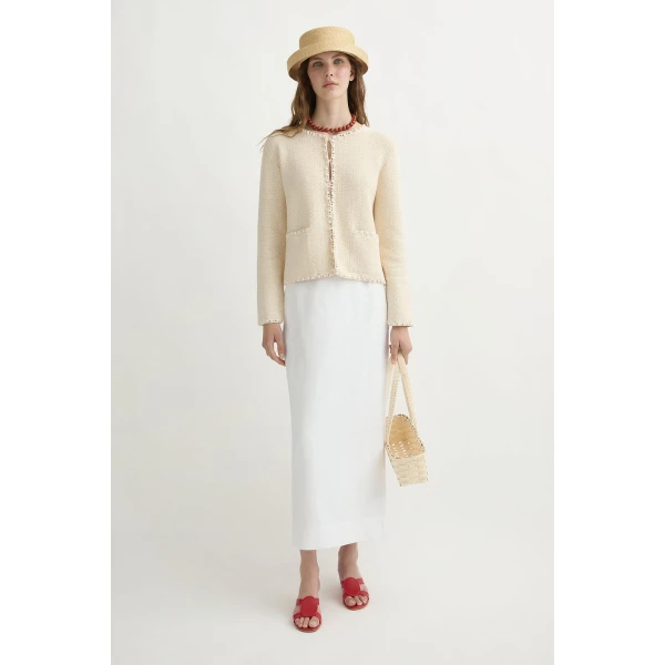 Posse Emma Pencil Skirt - Ivory – sustainable Skirts in Ivory from Australian designer at Coveti.