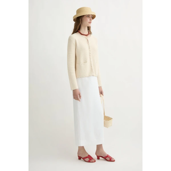 Posse Emma Pencil Skirt - Ivory – sustainable Skirts in Ivory from Australian designer at Coveti.