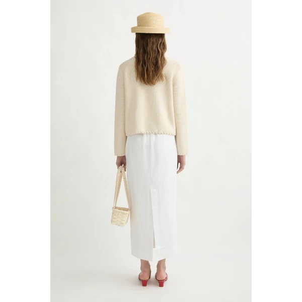 Posse Emma Pencil Skirt - Ivory – sustainable Skirts in Ivory from Australian designer at Coveti.