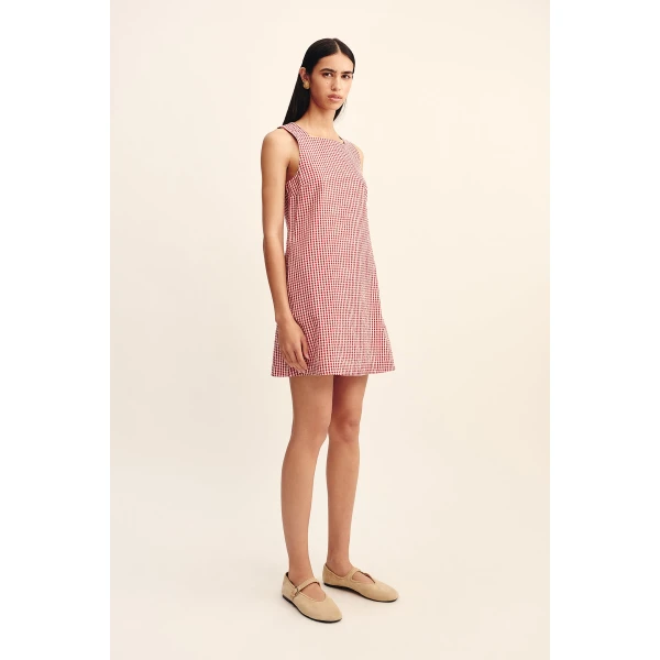 Posse Emma Shift Dress - Red Gingham – sustainable Dresses in Red from Australian designer at Coveti.