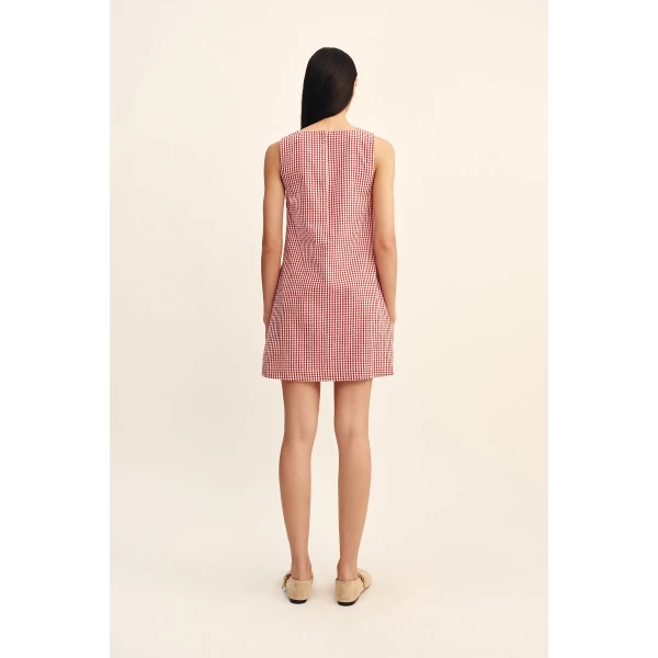 Posse Emma Shift Dress - Red Gingham – sustainable Dresses in Red from Australian designer at Coveti.